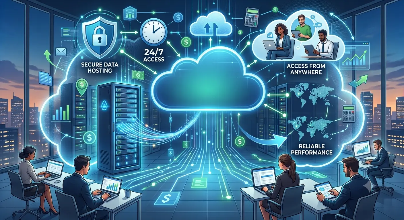 Remote worker connecting to a cloud-hosted QuickBooks environment