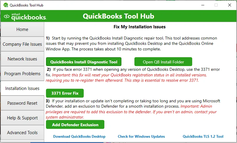 3371 Error Fix in Tool Hub