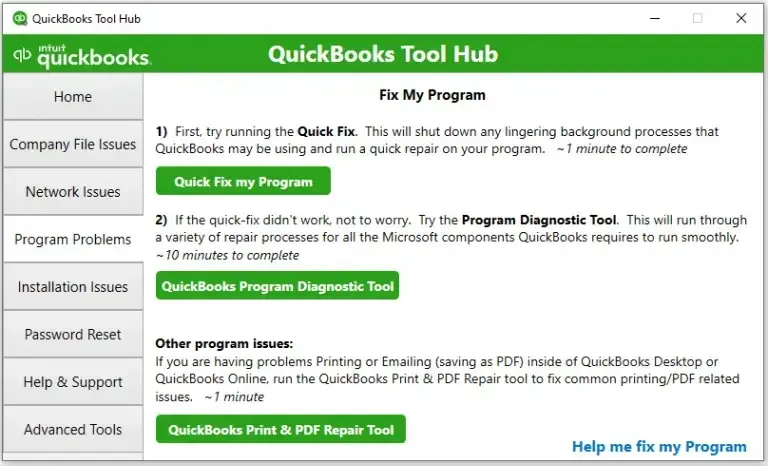 Program Problems in Tool Hub
