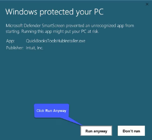 Run anyway while installing Tool Hub