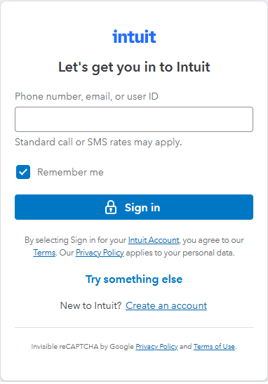 Sign in to the Intuit Customer Account Management Portal