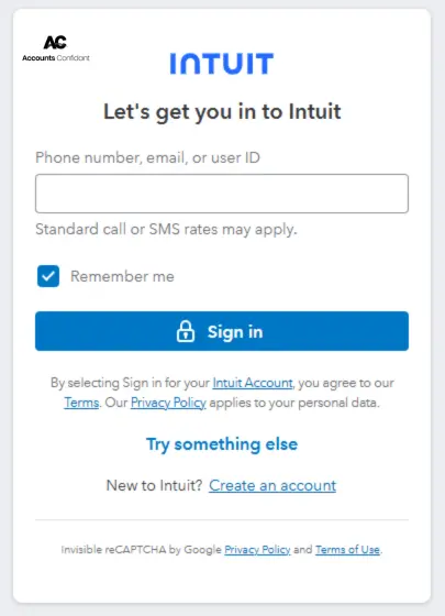 Sign in to the Intuit Customer Account Management Portal