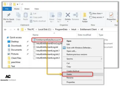 deleting EntitlementDataStore.ecml file