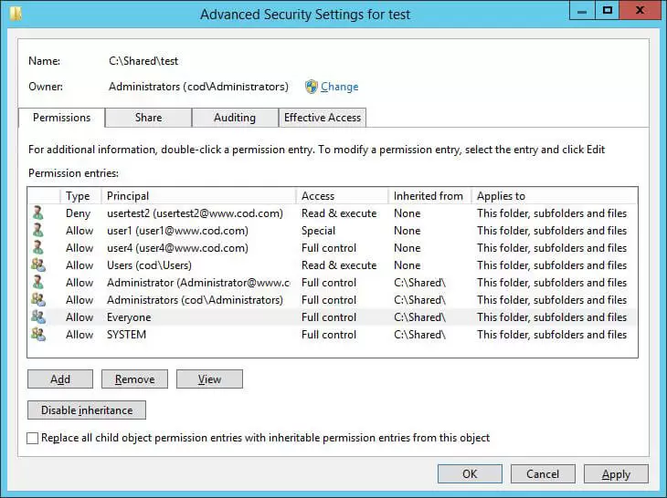 Check Company File and Folder Permissions