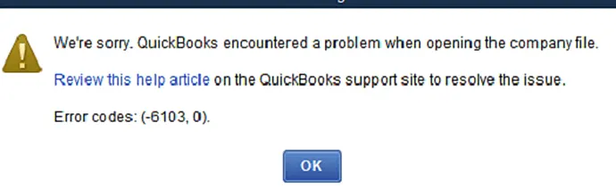 QuickBooks Error 6103