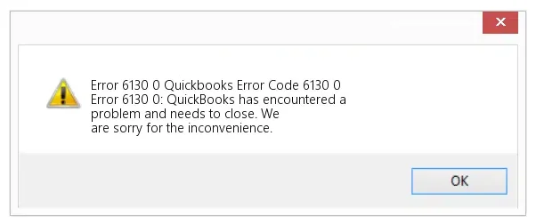 QuickBooks Error 6130