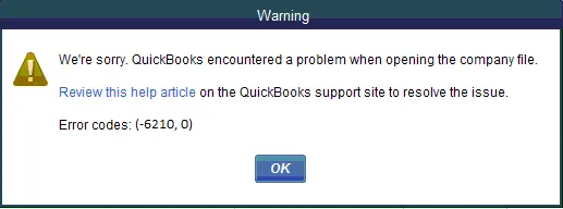 QuickBooks Error 6210