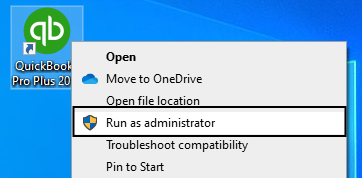 QuickBooks Run as administrator