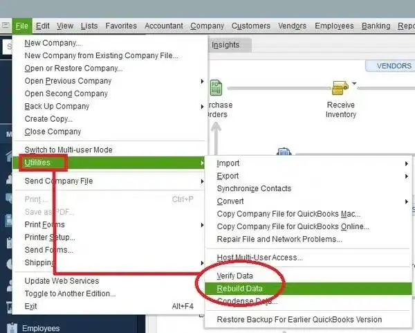 Run Verify and Rebuild Data