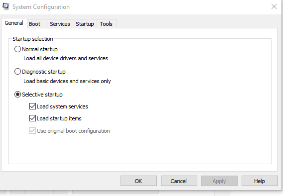 Selective Startup