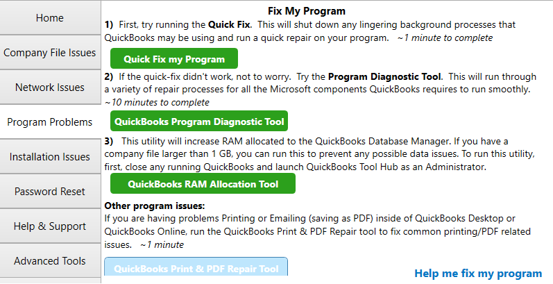 QuickBooks Print & PDF Repair Tool