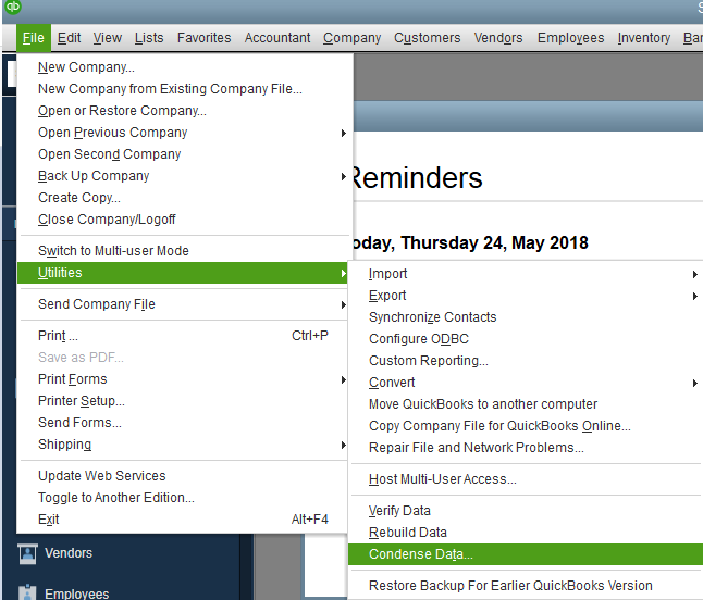 Condense Data in QuickBooks
