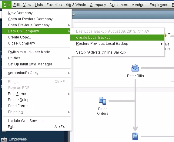 Create Local Backup in QuickBooks