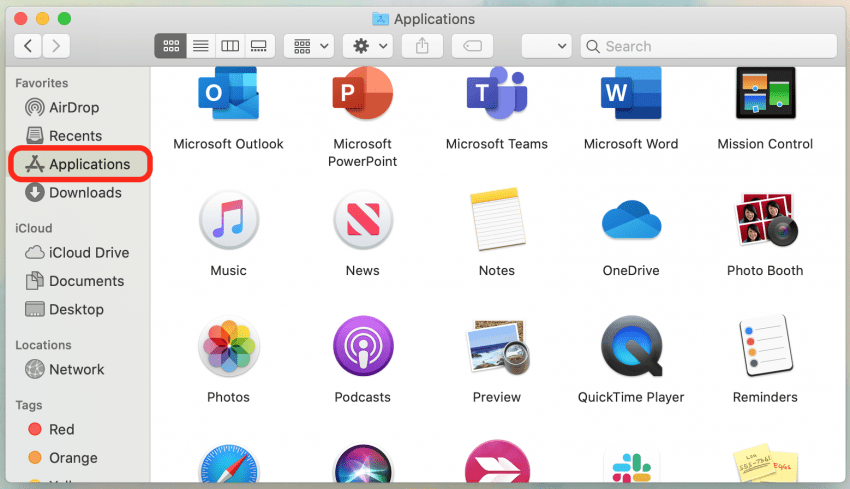 Finder → Applications