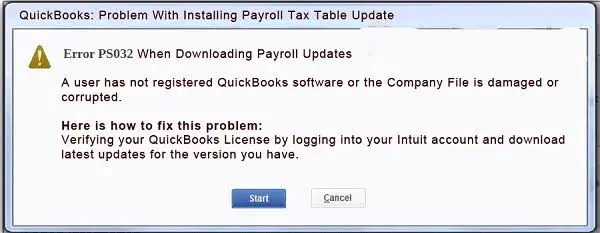 QuickBooks error ps032